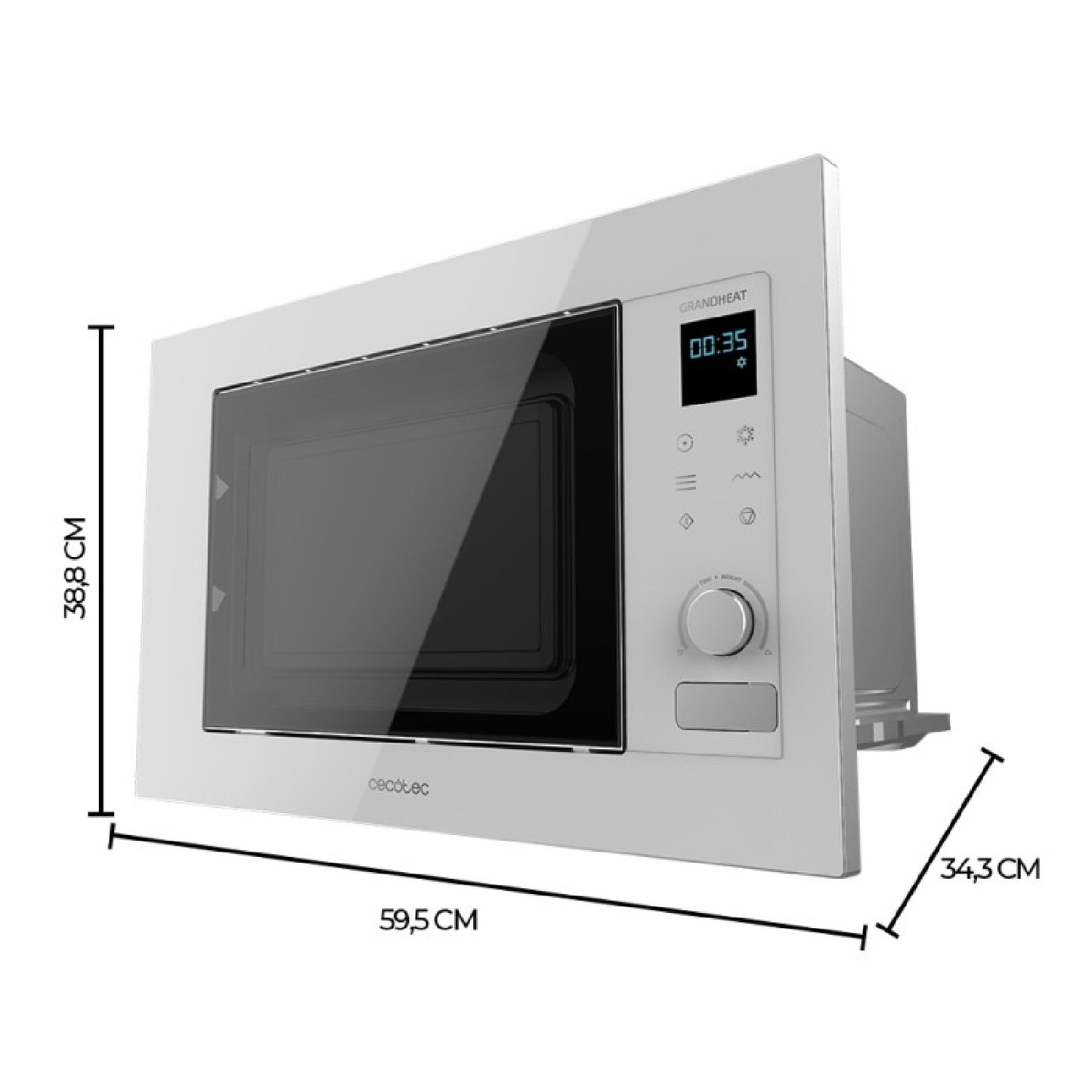 Microondas Encastrable De 21 Litros Con Grill Grandheat 2090 Built-in Touch White. 1200 W, Digital, Táctil, 8 Funciones, Temporizador, Interior Con_1