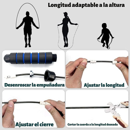 Cuerda De Saltar Lastrada De 3 Metros Perpetual - Comba Profesional Con Peso Para Entrenamiento_4