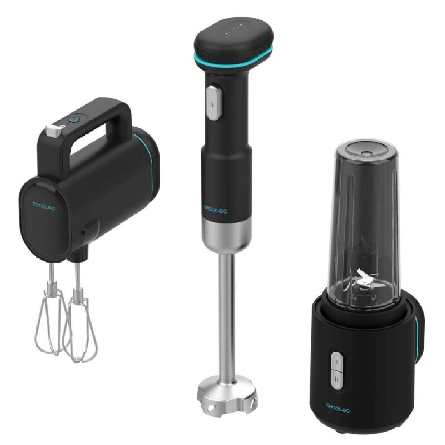 Cecotec Batidoras De Mano Portátil Blendgo Pack. 180w, Batería Con Carga 2h, 30min Uso, Indicador Batería, Accesorios Co_1