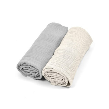 Pack 2 Muselinas De Algodón 70x70 Para Bebé Gris_0