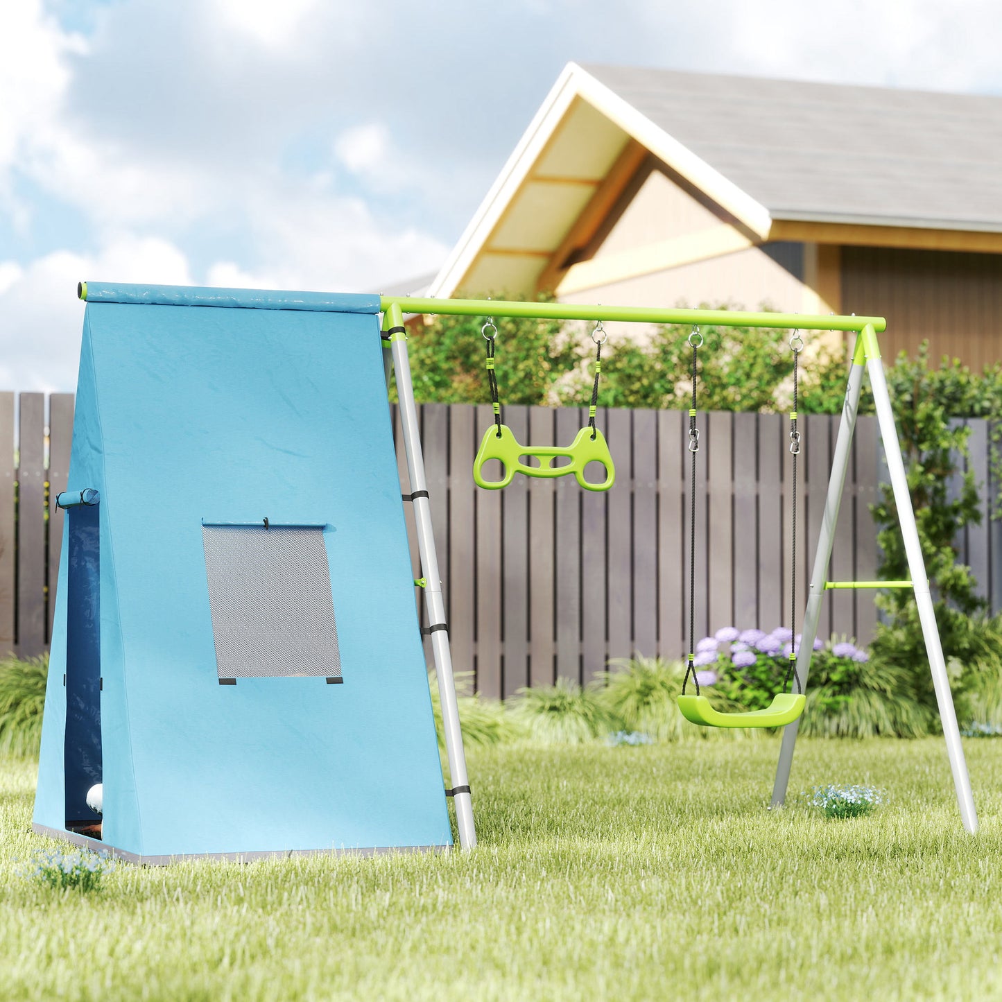 Aiyaplay Columpio Para Niños De +3 Años 3 En 1 Verde_1