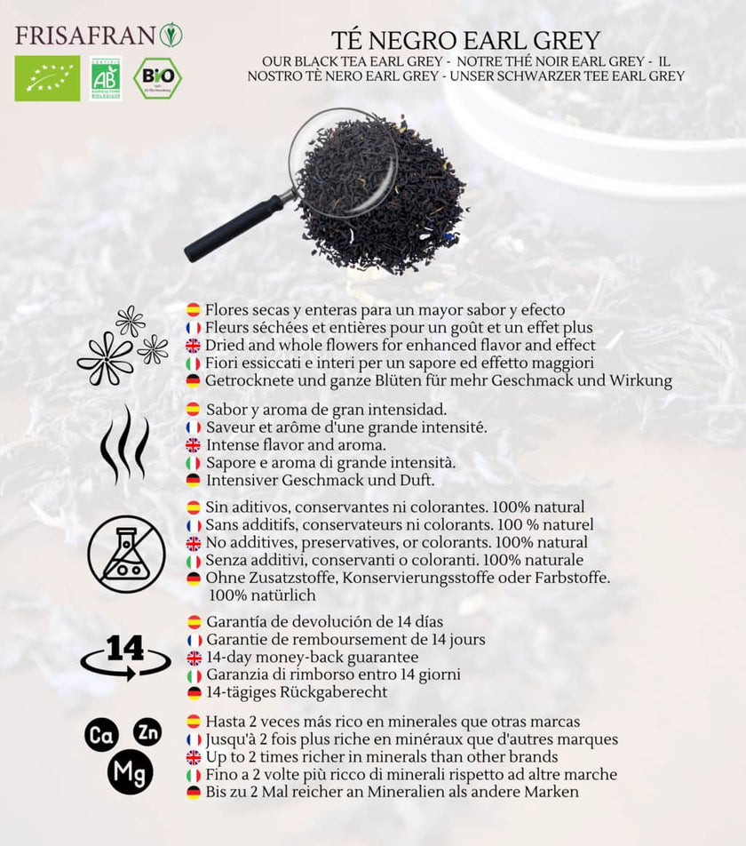 Té Negro Earl Grey Ecológico Granel | Calidad | Frisafran 100 G_3