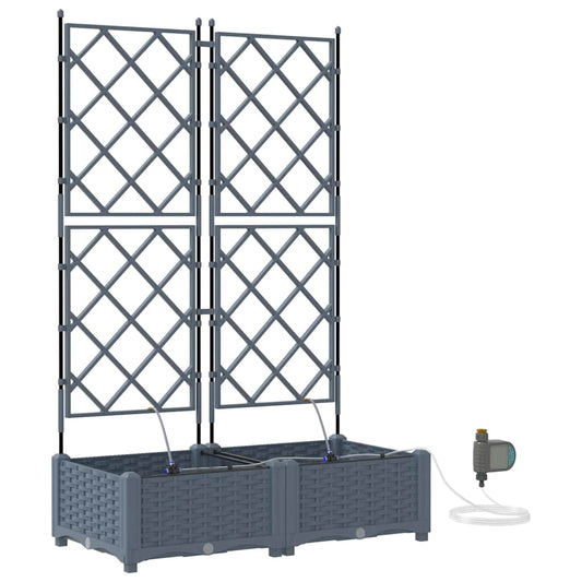 Macetero De Jardín 2 Uds. Gris Claro 80 X 40 X 126 Cm Pp_0