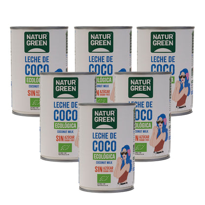 Pack 6x Leche de Coco Bio NaturGreen 400 g