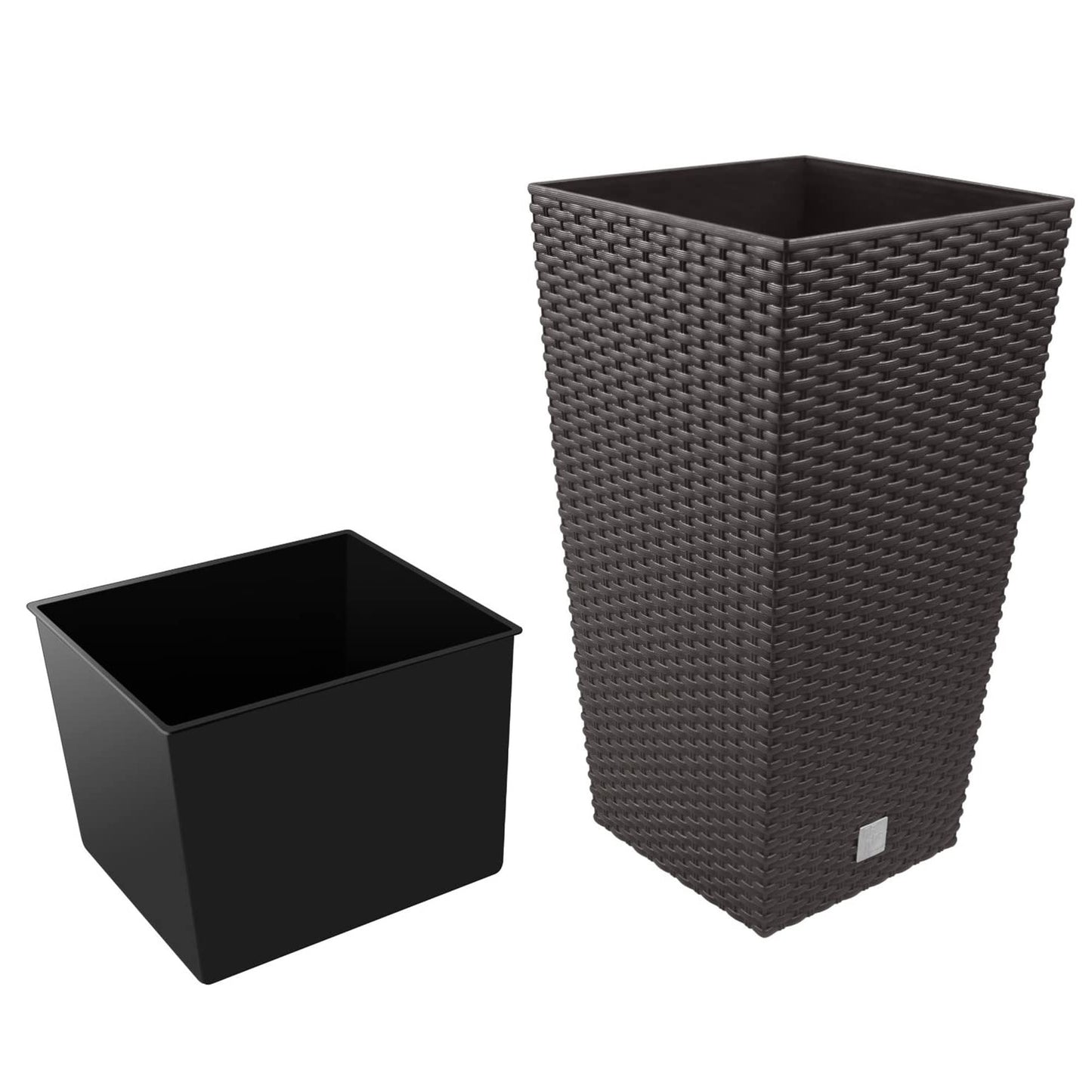 Maceta Rato De 7,2 Litros Con Inserto 17 X 17 X 32,4 Cm En Color Ocre Oscuro