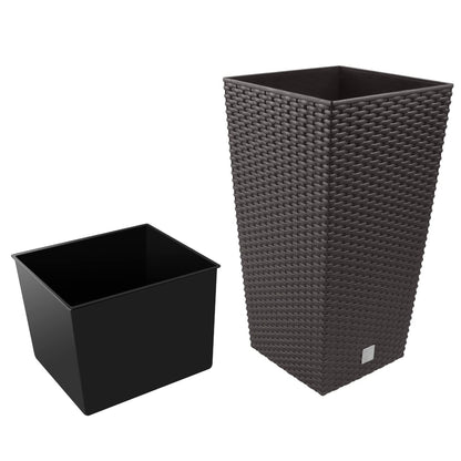 Maceta Rato De 49 Litros Con Inserto 32,5 X 32,5 X 61 Cm En Color Ocre Oscuro