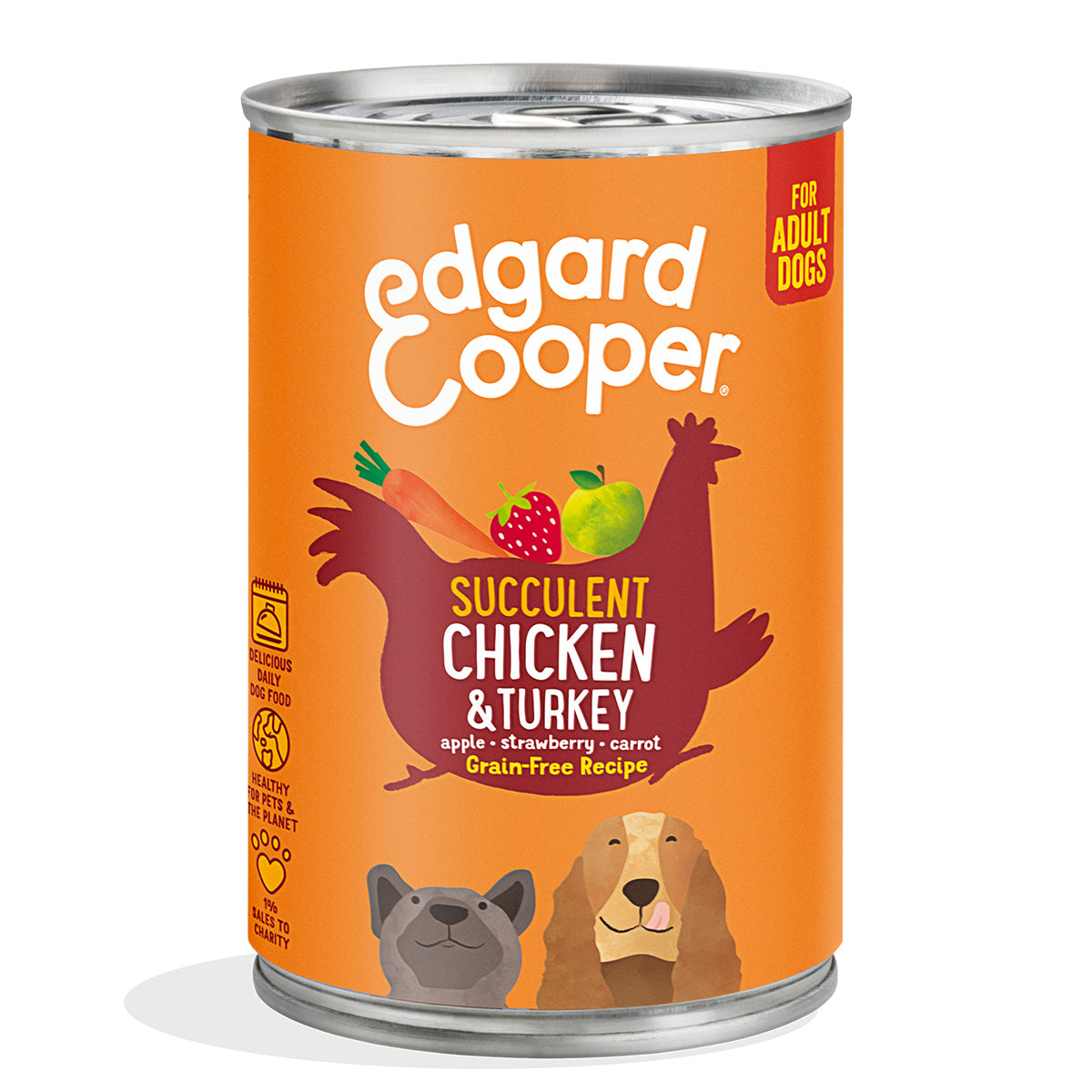 Ração Húmida para Cães Edgard &amp; Cooper Frango e Peru 400g