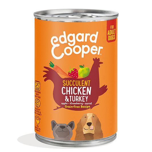 Ração Húmida para Cães Edgard &amp; Cooper Frango e Peru 400g