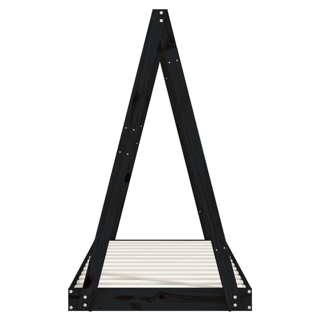 Vidaxl Estructura De Cama Para Niños Madera De Pino Negro 70x140 Cm_4