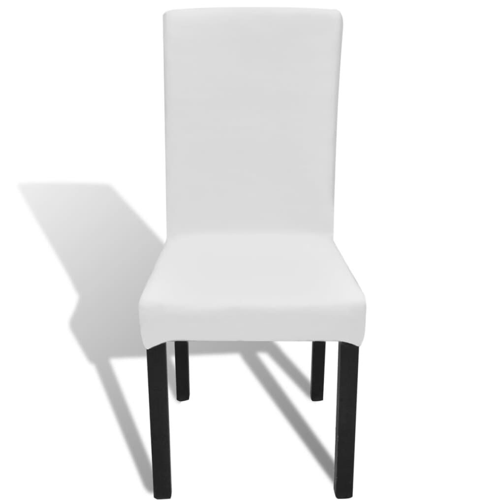 Vidaxl Funda Para Silla Elástica Recta 6 Unidades Blanca_2