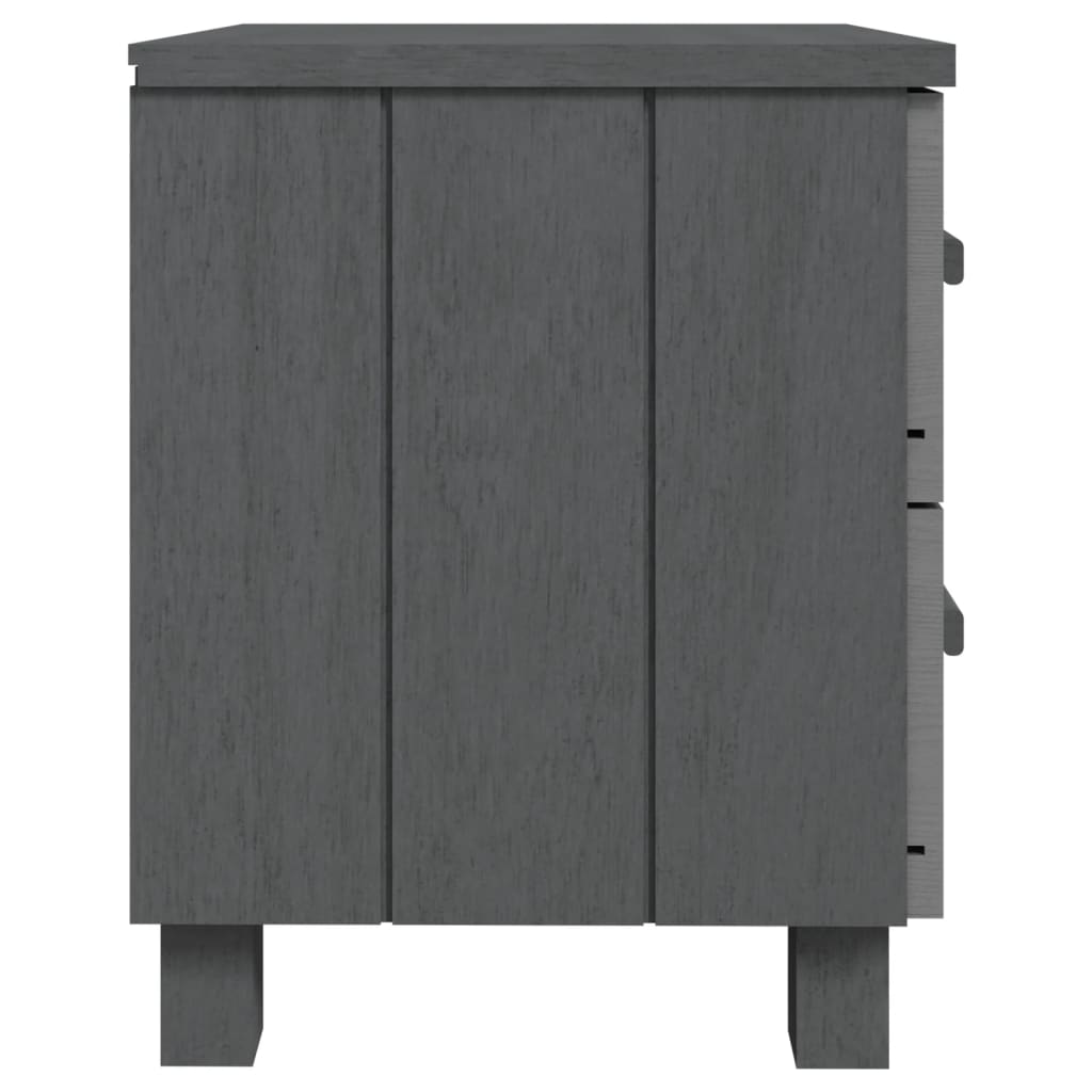 Mesita De Noche Hamar Pino Macizo Gris Oscuro 40x35x44,5 Cm_2