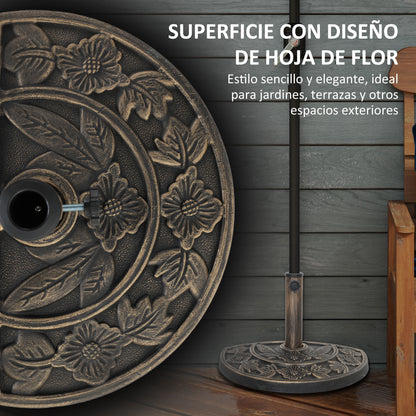 Outsunny Base Para Sombrilla Semicircular Relleno De Cemento Peso 9,5 Kg Bronce_5