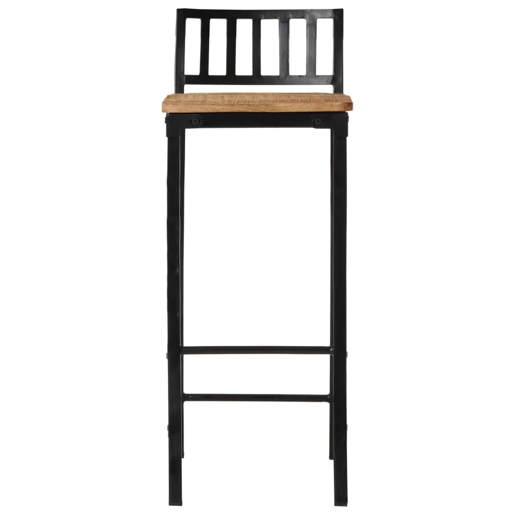 Taburetes Altos 4 Uds Madera Maciza De Mango Rugosa_3