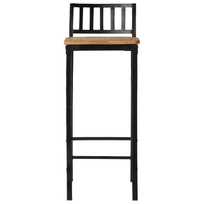 Taburetes Altos 4 Uds Madera Maciza De Mango Rugosa_3