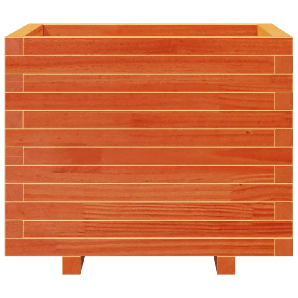 Jardinera Madera Maciza De Pino Marrón Cera 60x60x49,5 Cm_4