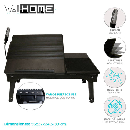 Well Home - Mesita Auxiliar Portátil Para Ordenador 56x32x24,5cm_1