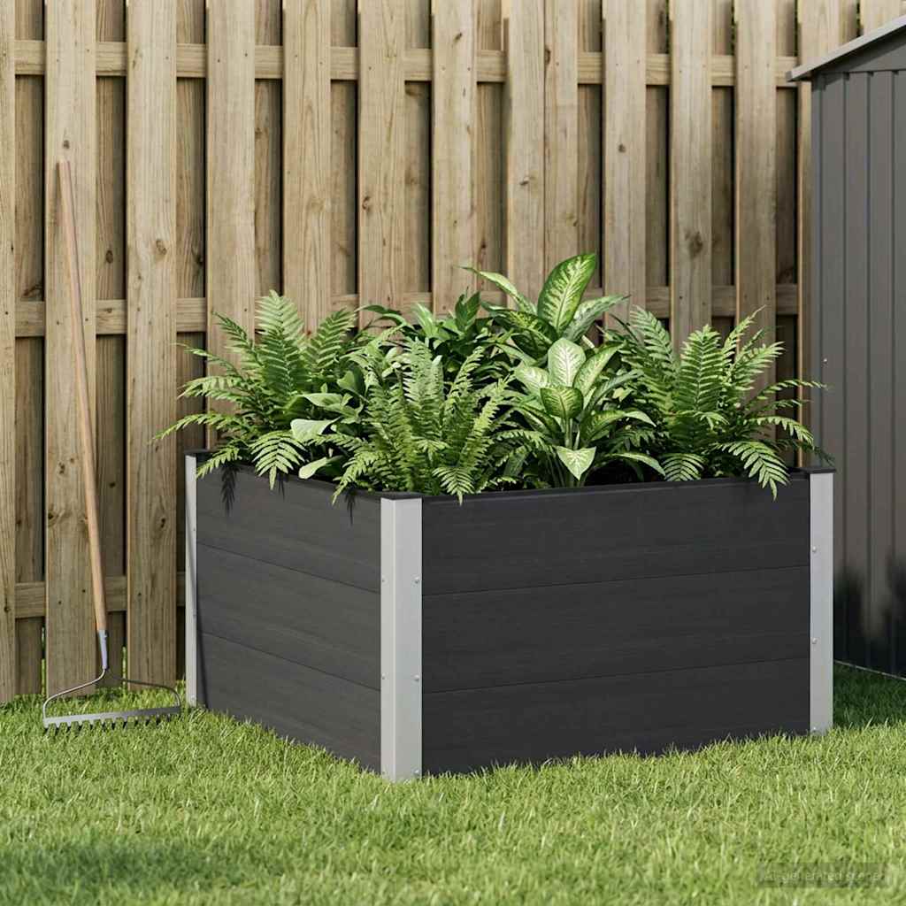 Arriate Elevado Negro 100 X 100 X 54 Cm Wpc Y Aluminio_1