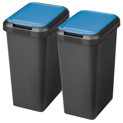 Set 2 Papeleras touch & Lift De 25l Azul Sapphir_0