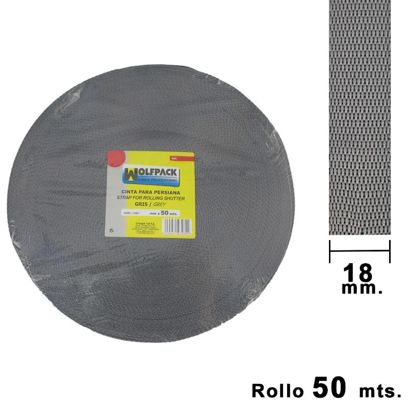 Cinta Persiana Wolfpack Gris 18 Mm. Rollo 50 Metros_0