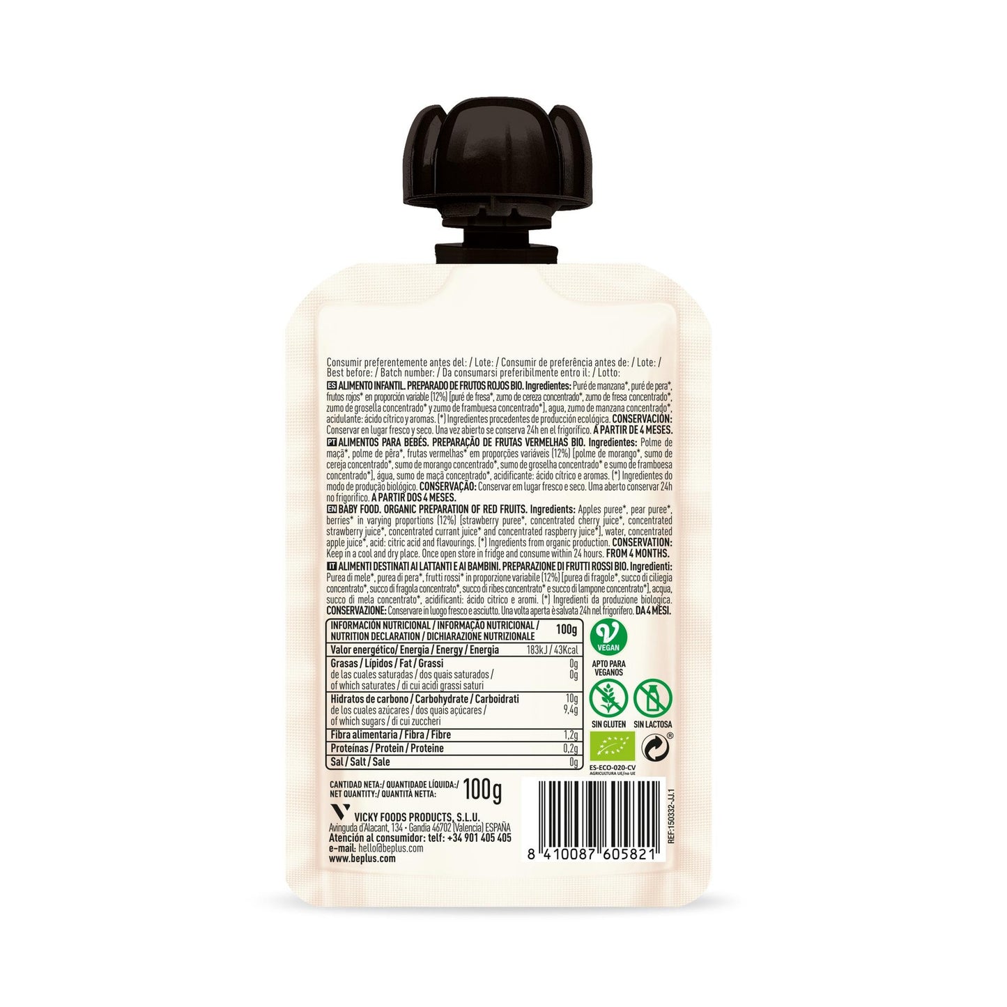 Saquetas de frutos vermelhos BIO Be Plus 100 g