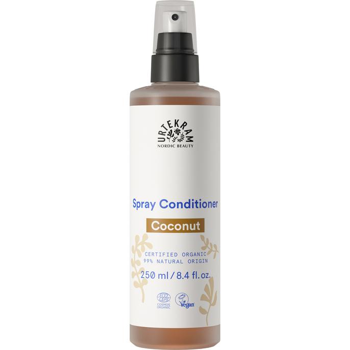 Condicionador em spray de coco Urtekram para cabelos normais 250 ml 