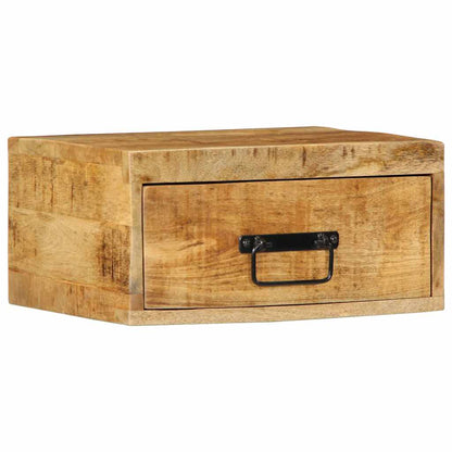 Mesitas De Noche De Pared 2 Uds Madera Maciza De Mango Rugosa_1