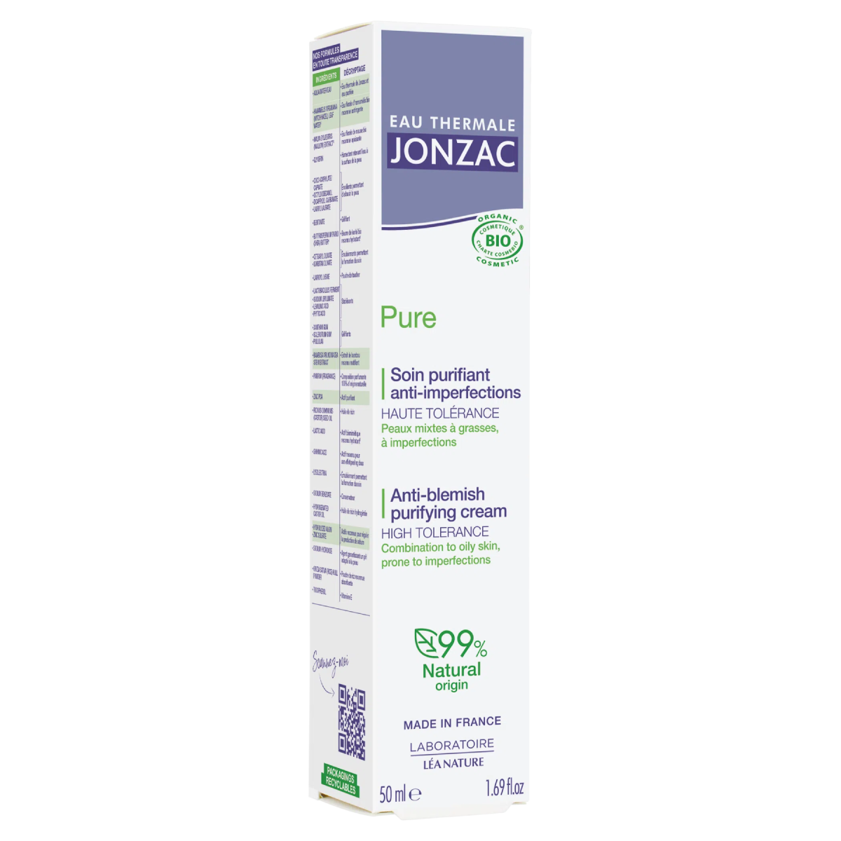 Creme Purificante Anti-Imperfeições Pure Eau Thermale JONZAC 50 ml