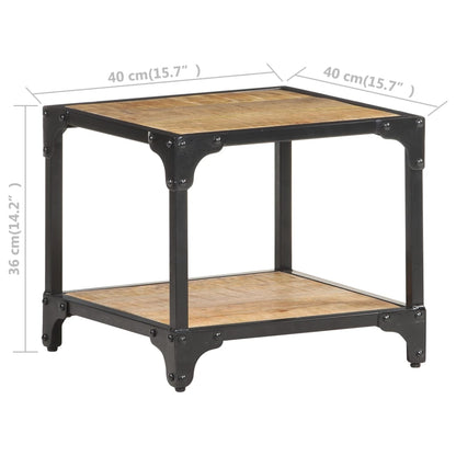 Mesa De Centro De Madera Maciza De Mango Rugosa 40x40x36 Cm_4
