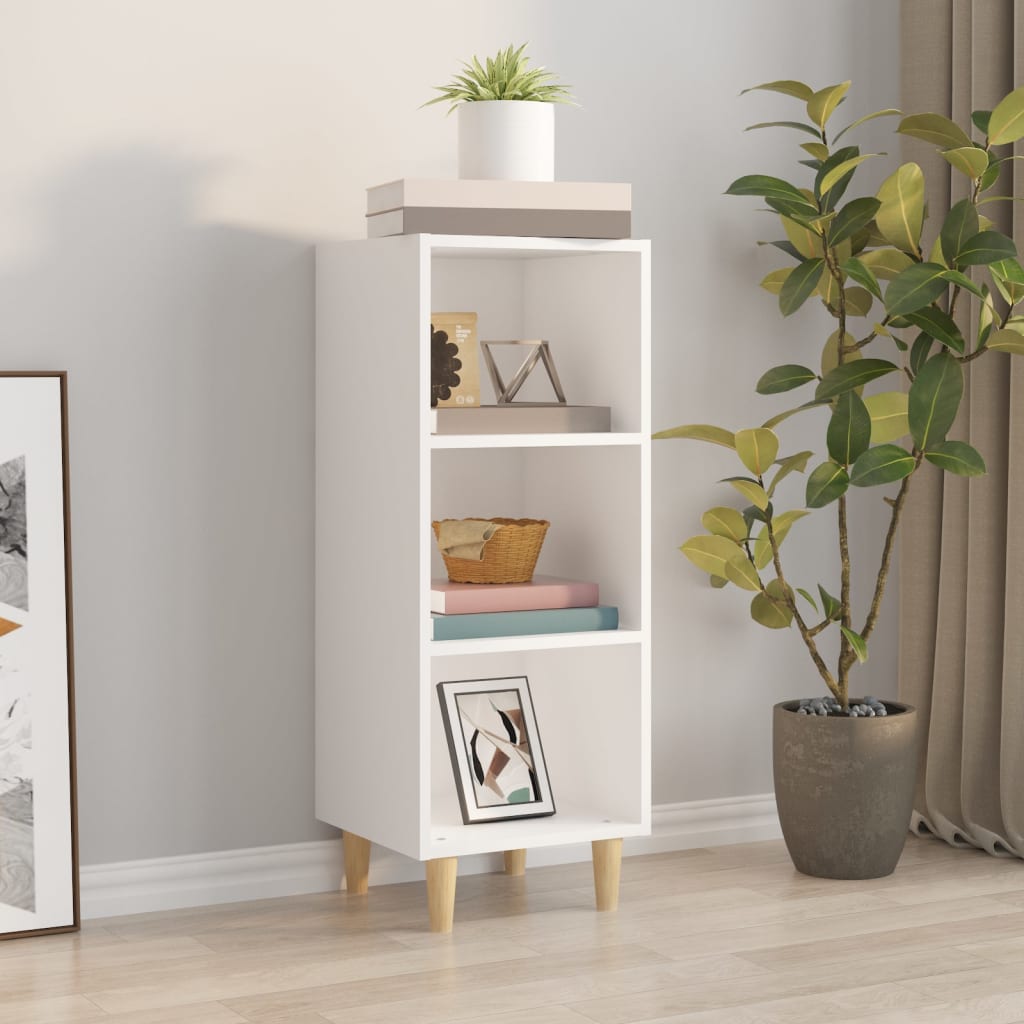 Aparador De Madera Contrachapada Blanco 34,5x32,5x90 Cm / Vetonek_4