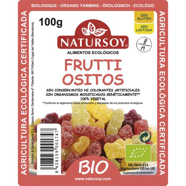 Ursinhos de goma Frutti revestidos com açúcar Natursoy 100 g