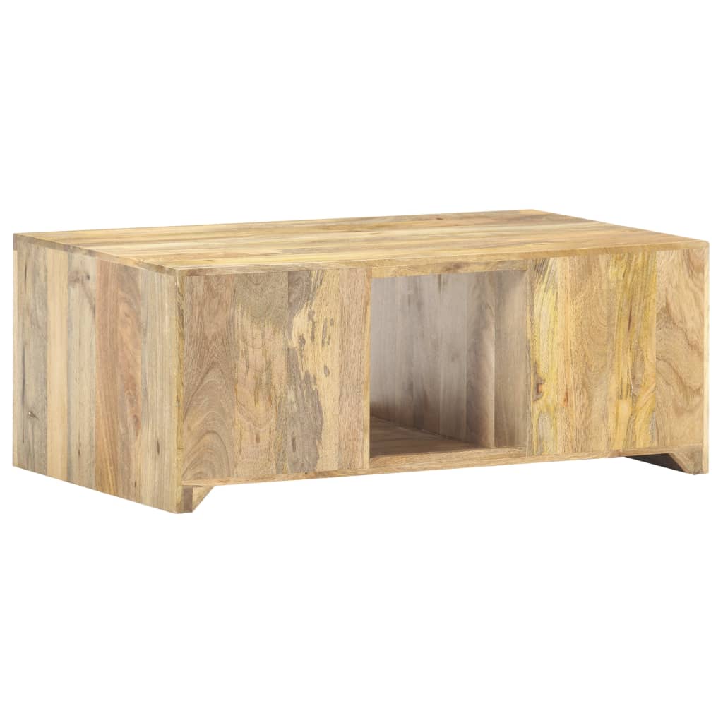 Mesa De Centro De Madera Maciza De Mango 90x50x35 Cm_2