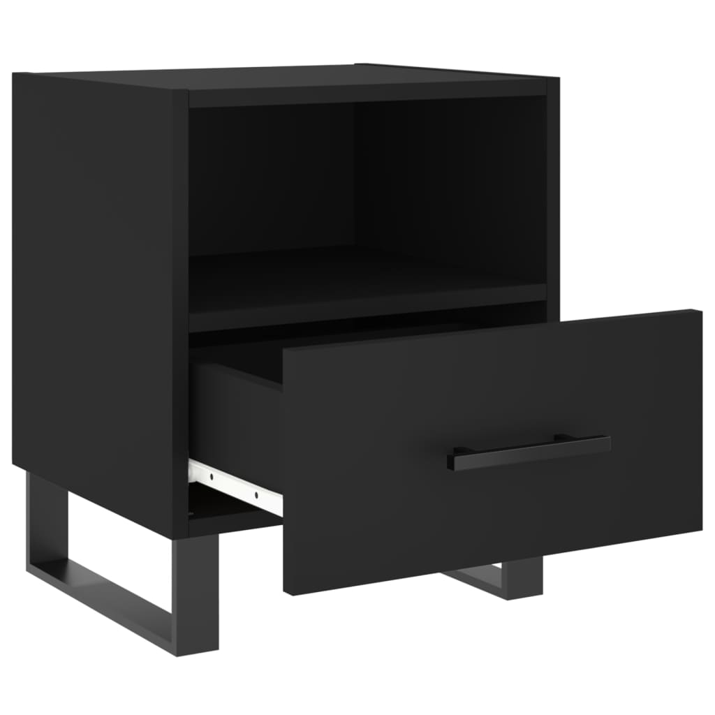 Mesitas De Noche 2 Uds Madera Ingeniería Negro 40x35x47,5 Cm_3