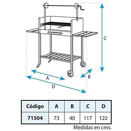 Churrasqueira completa com grelha em aço inox e tabuleiros em madeira da Imex El Zorro