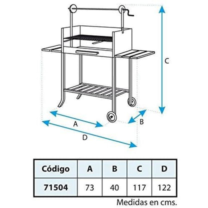 Churrasqueira completa com grelha em aço inox e tabuleiros em madeira da Imex El Zorro