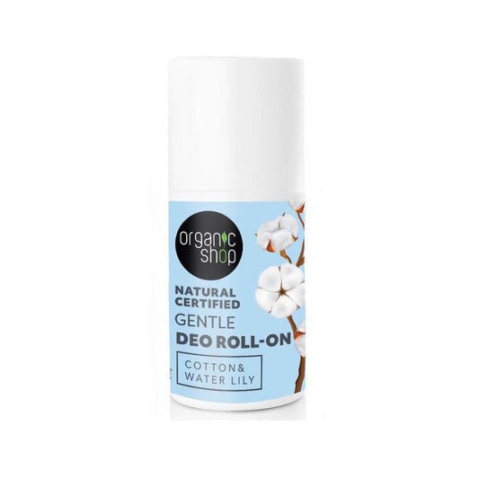 Desodorizante roll-on com algodão e nenúfar, Organic Shop 50 ml