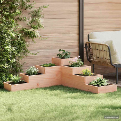 Jardinera De Jardín De 4 Niveles, 106 X 104,5 X 36 Cm, Madera Maciza Douglas_1