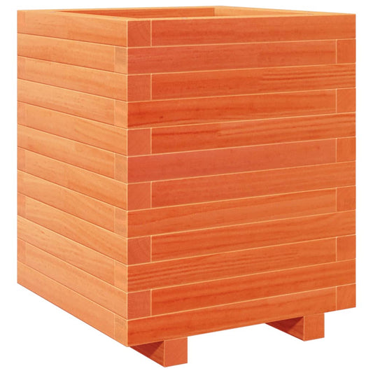 Jardinera Madera Maciza De Pino Marrón Cera 40x40x49,5 Cm_0