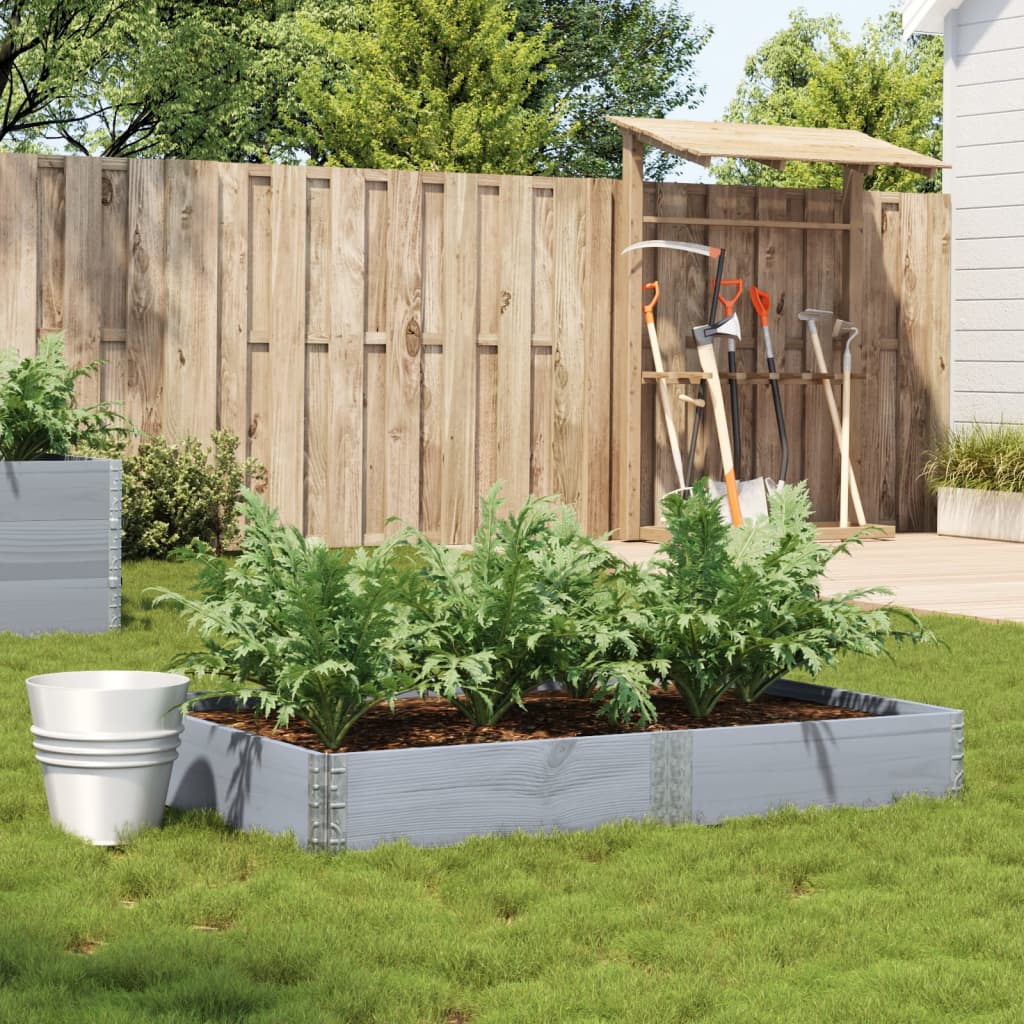 Jardinera De Madera Maciza De Pino Gris 150x100 Cm_1