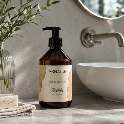 Jabón Manos y Cuerpo Madera y Vetiver Labnatur 500 ml | Aroma Amaderado y Cítrico | Limpieza Suave | Vegano_3