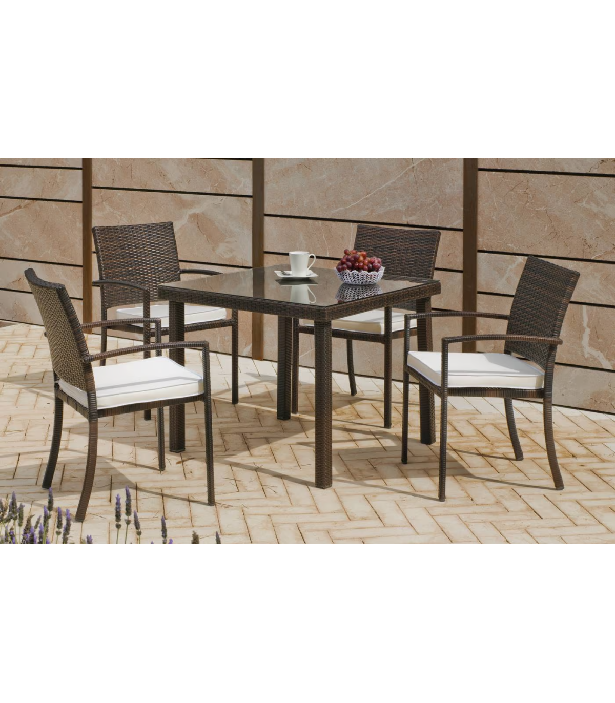 Pack De 4 Sillones Huitex Bahia Apilables Con Cojines. 88 Cm(alto) 55 Cm(ancho)60 Cm(fondo_1