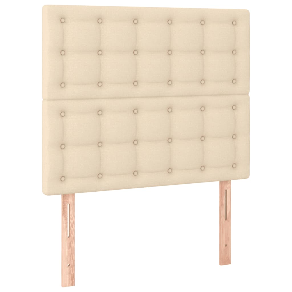 Estructura De Cama Con Cabecero De Tela Color Crema 120x200 Cm / Vetonek_2