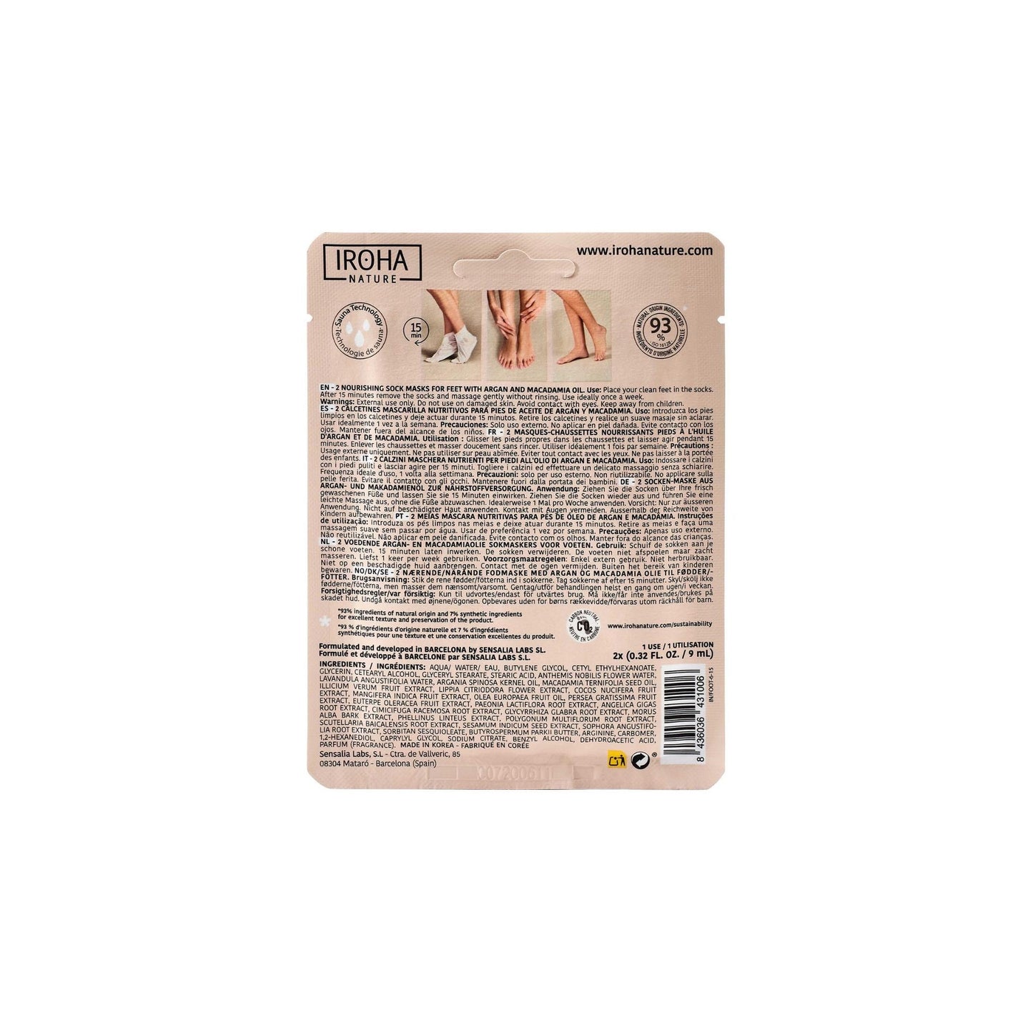 Máscara Nutritiva Iroha Nature com Óleo de Argão e Macadâmia 2 x 9ml