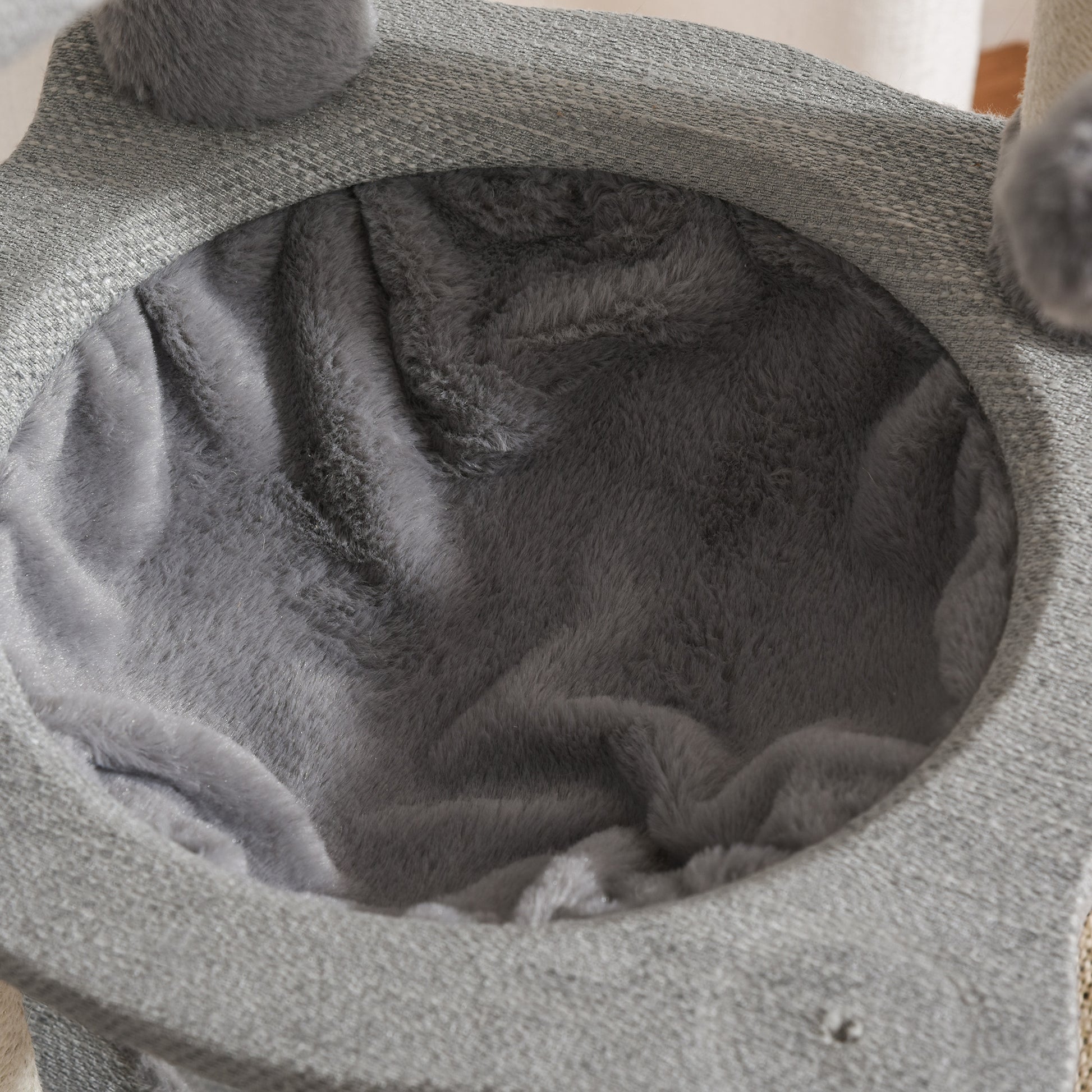 Pawhut Árbol Rascador Para Gatos Grande 80x55x122cm Hamaca Plataformas Juguetes_3