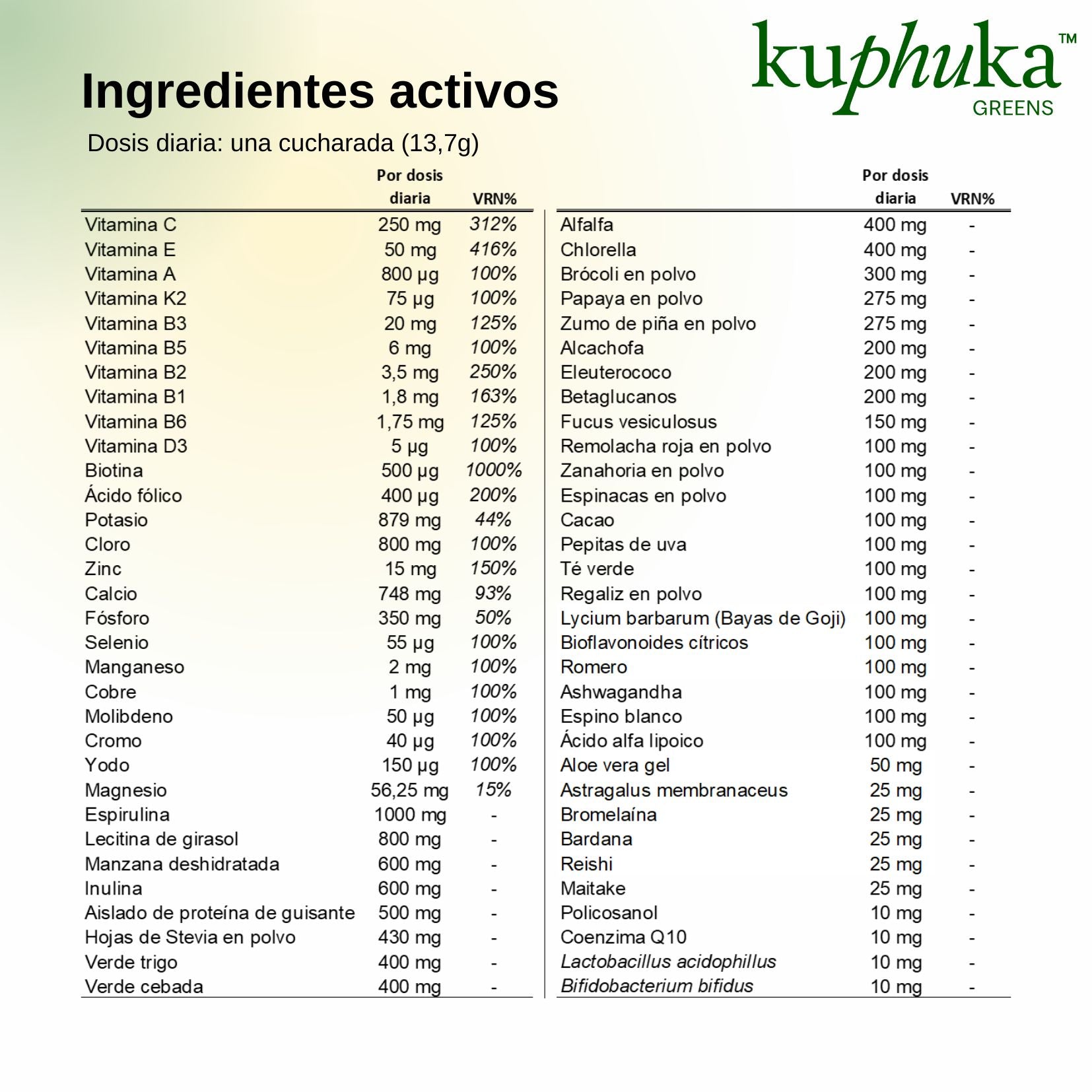 Kuphuka Greens - suplemento alimenticio todo-en-uno, 30 dosis - sabor Manzana_3
