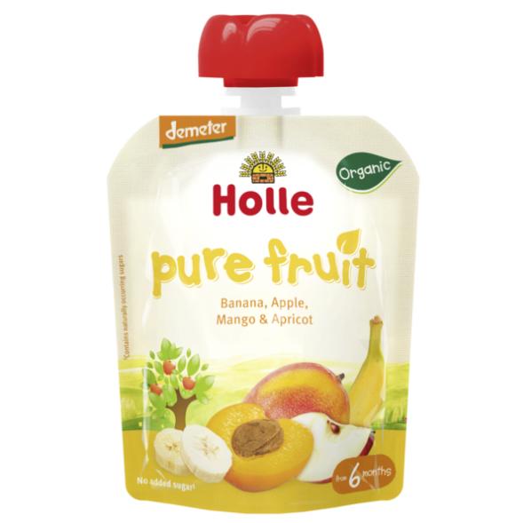 Smoothie biológico de banana, maçã, manga e alperce da Holle 90g