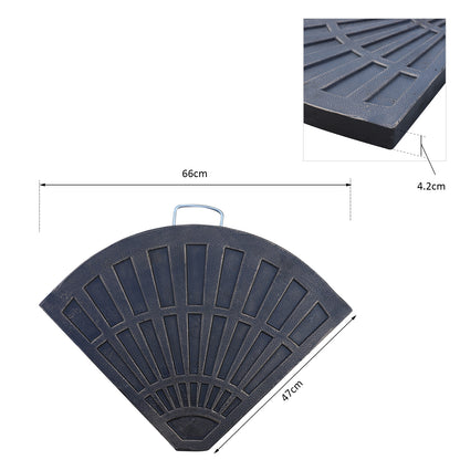 Outsunny 2 Piezas Base De Sombrilla Excéntrica Pies Soporte Parasol Banana_2