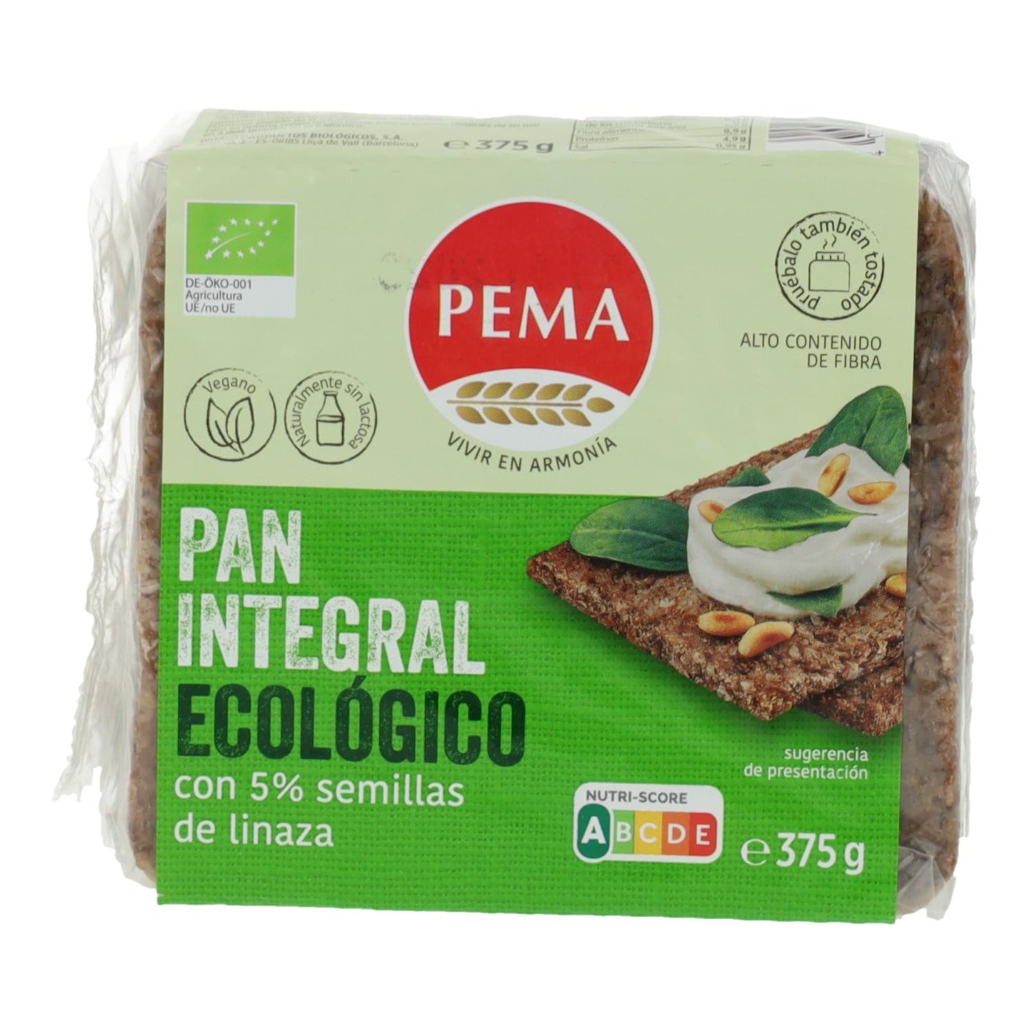 Pão de Centeio 5% Sementes de Linho Pema 375 g