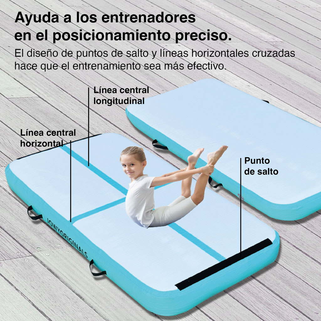 Jowy Airtrack 200x100x20cm Colchoneta Inflable, Color Azul_1