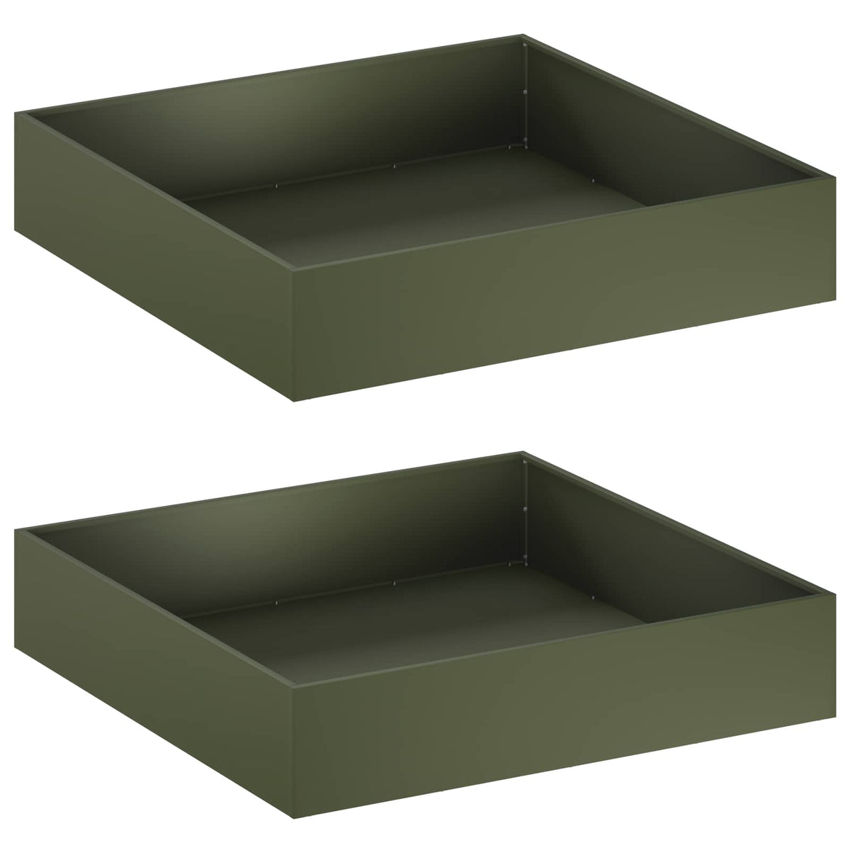 Macetero De Jardín 2 Uds. Verde Oliva 80 X 80 X 20 Cm_0