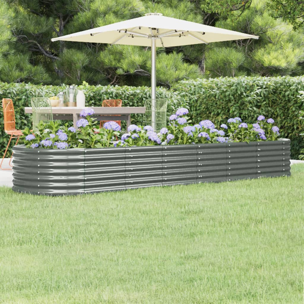 Jardinera Arriate Acero Galvanizado Gris 296x80x36 Cm_1